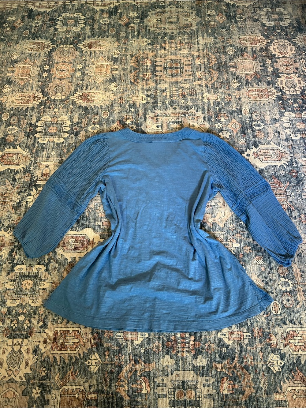 J. Jill Cornflower Blue Boho Tunic - Picture 3 of 8